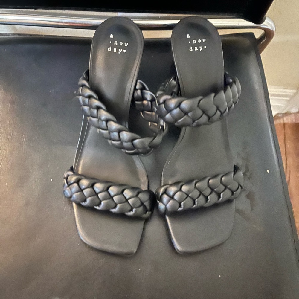A New Day Women's Black Braided Sandals
